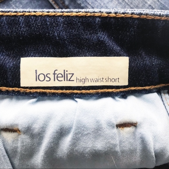 Edyson Jean Shorts Womens Sz 29 High Rise Waist Los Felix Frayed Whisker Jorts - Picture 5 of 6